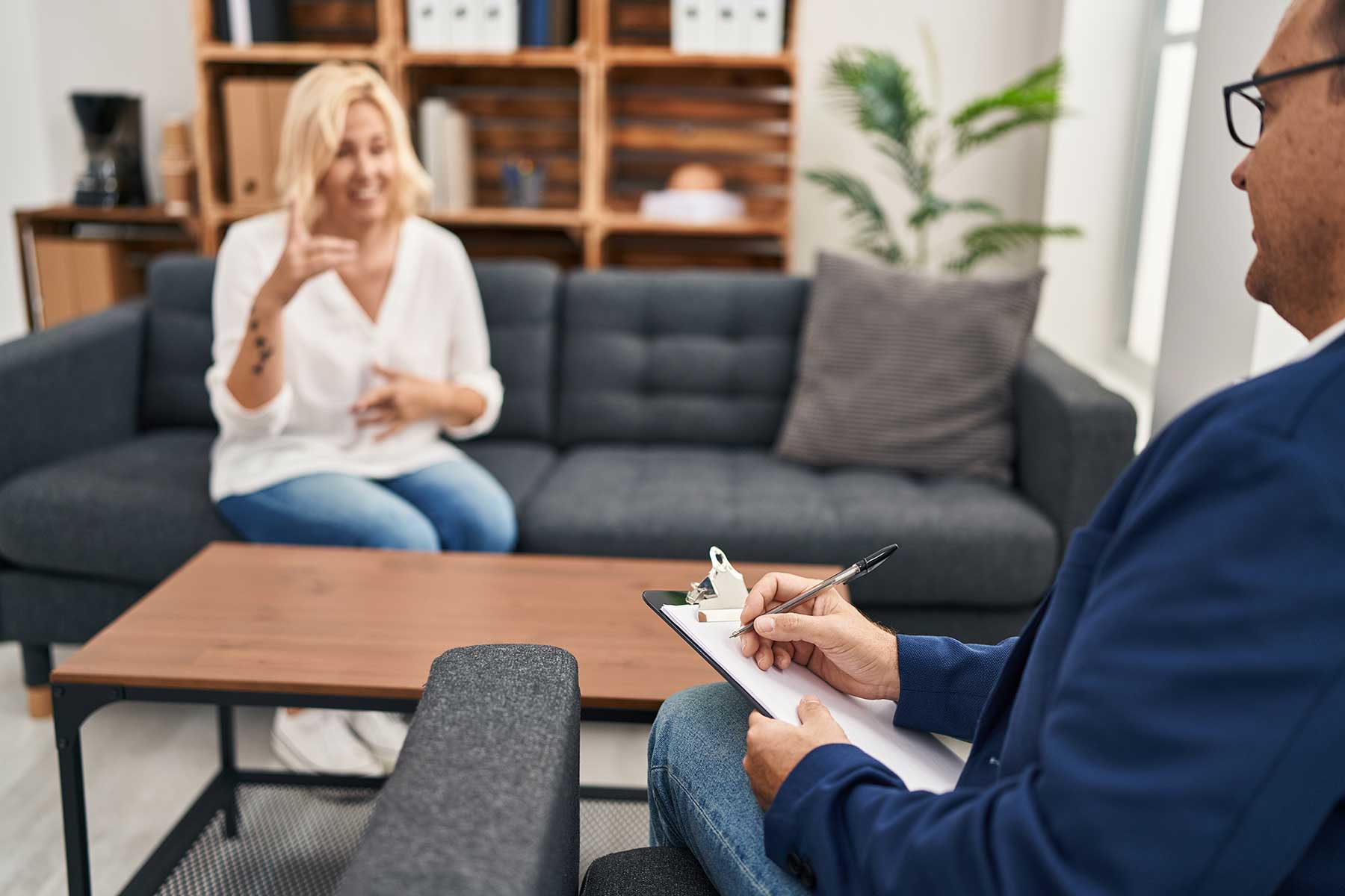 a woman learns about the benefits of individual therapy